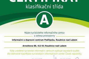 certifikat-Informační a dopravní centrum Podřipska, Roudnice nad Labem 